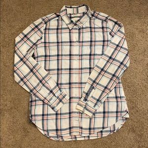 White pink blue flannel